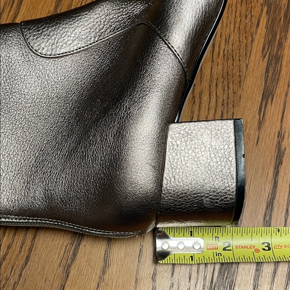 Karl Lagerfeld Metallic Ankle Boots with Zipper Closure women's size 7 - Picture 9 of 11